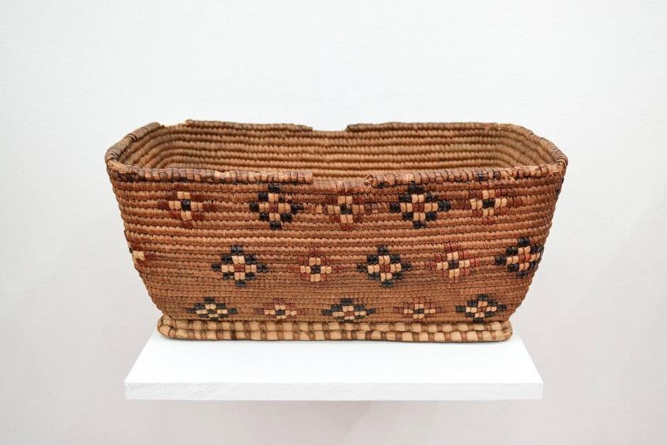 Rectangular Salish Cedar Root Open Basket