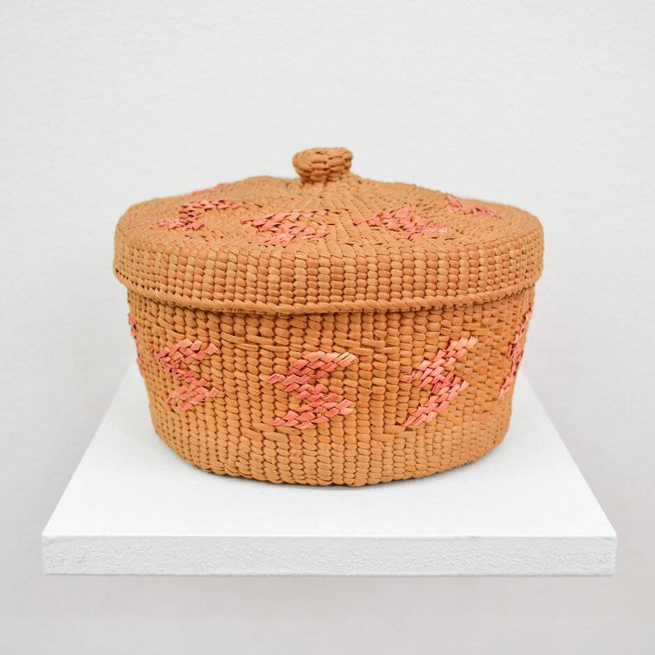 Round Haida Spruce Root Lidded Basket