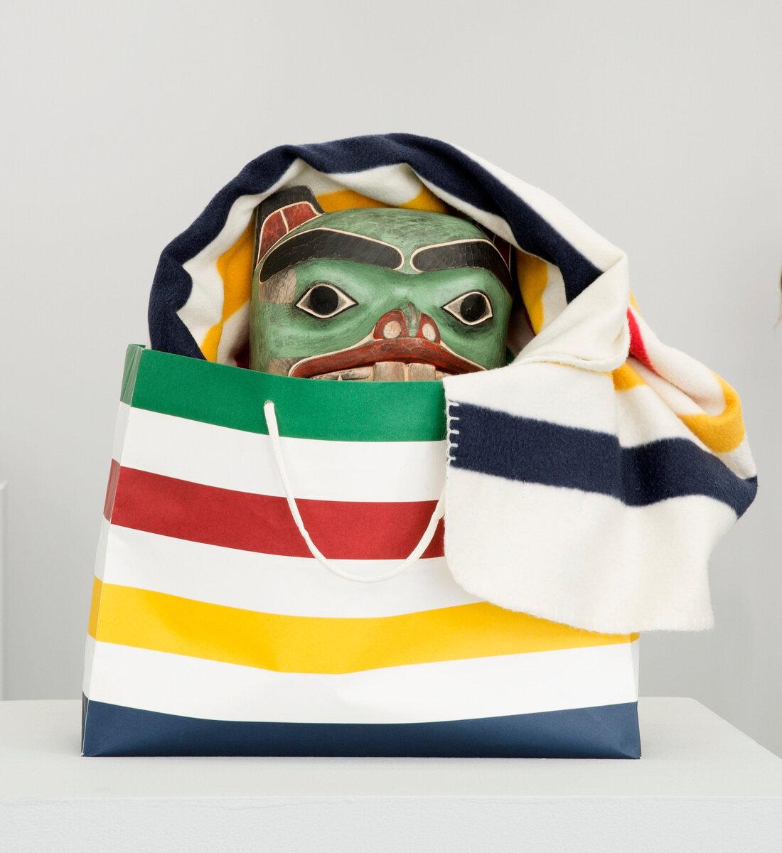 Beaver in a Hudson's Bay Bag